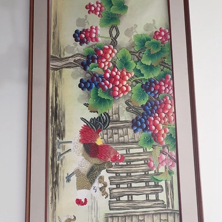 国画黄春香国画工笔葡萄尺寸136/68