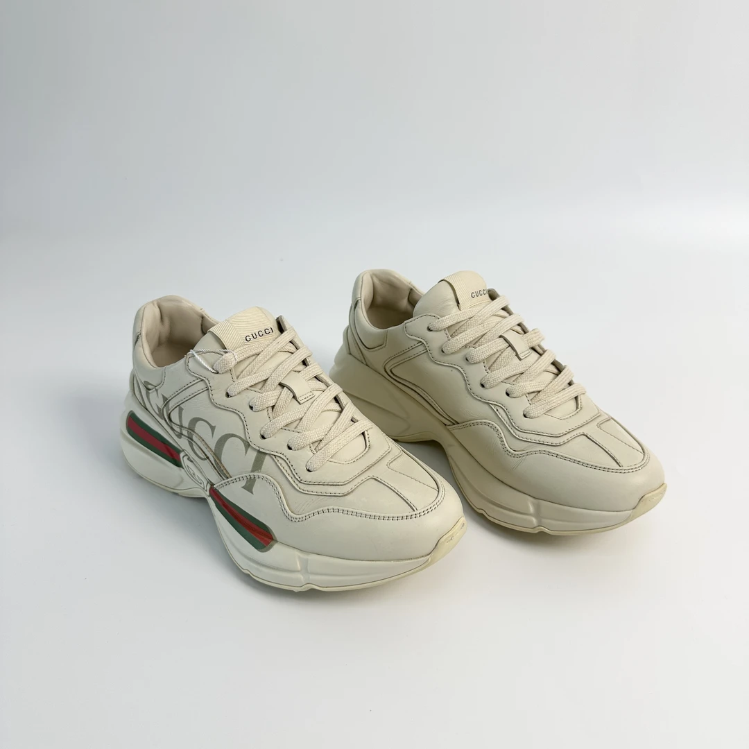99新 GUCCI/古驰 /38码/古驰米白色女士腰带老爹鞋/时尚百搭/8278