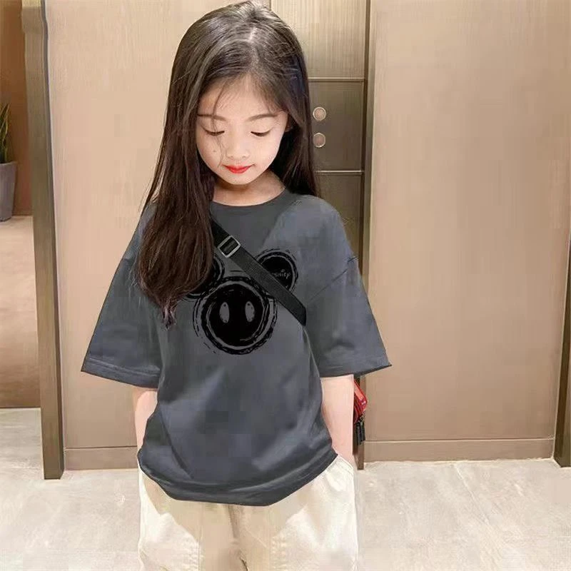 儿童100%纯棉女童短袖宽松女孩T恤夏季2025新款中大童装半袖上衣t