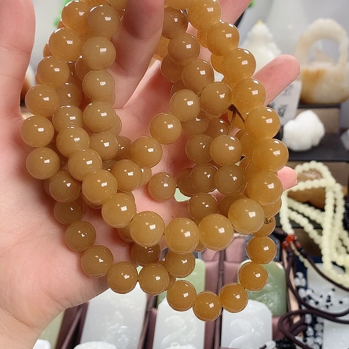 未镶嵌长石玉毛衣链方解石玉