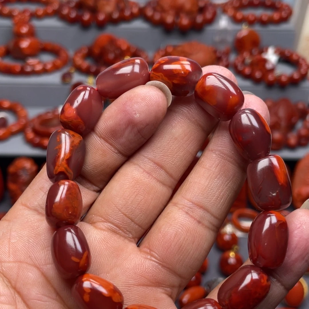 南红玛瑙未镶嵌珠宝奇石单圈