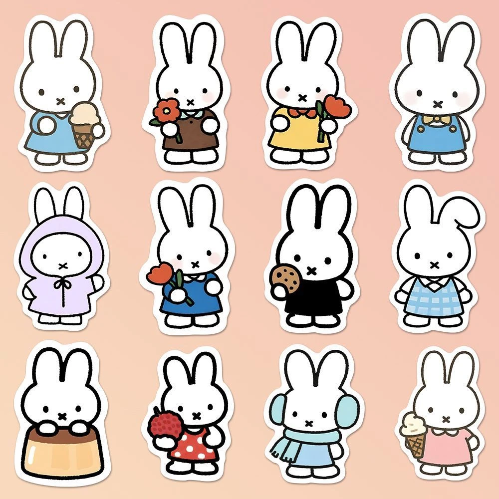 240贴米菲兔贴纸可爱装饰创意卡通diy装饰手账本手机防水高清贴画