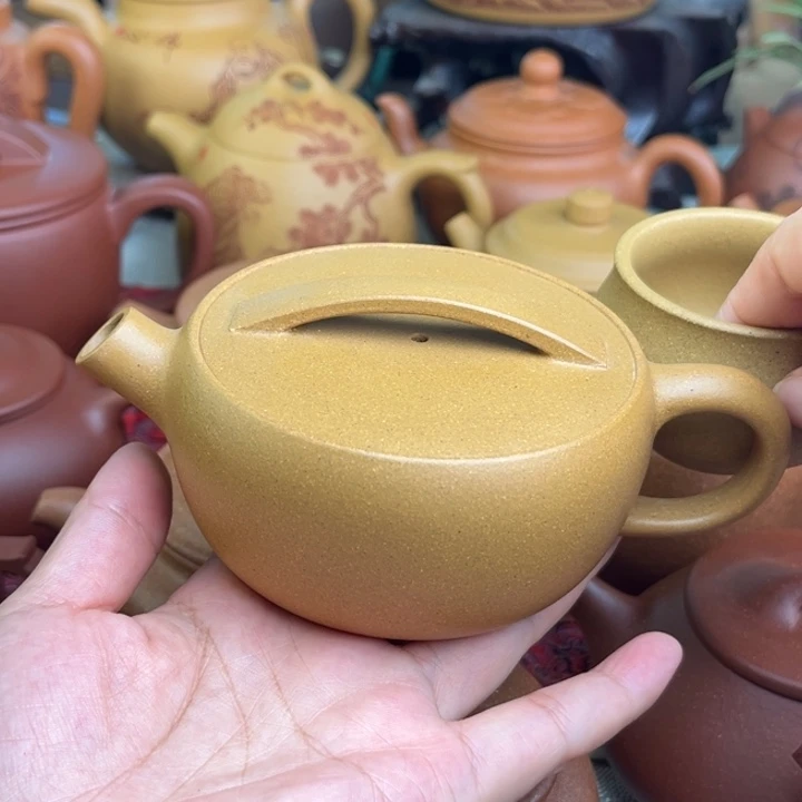 茶壶紫砂原矿黄金段一片瓦精工半手200cc
