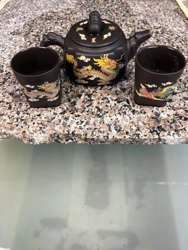 四方龙凤一壶两天圆地方杯变色凤鸣三件套