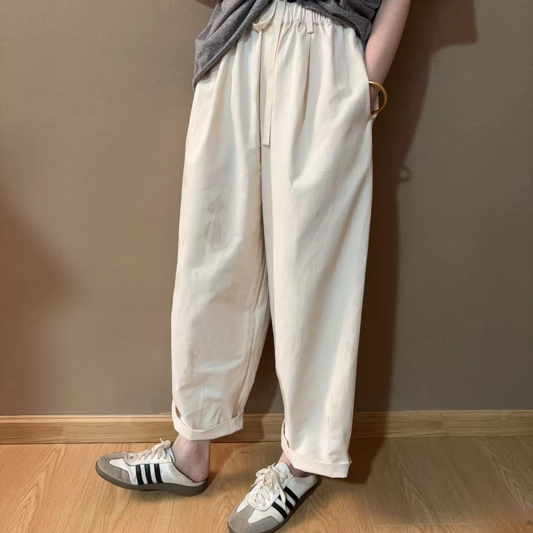 百搭宽松水洗休闲裤