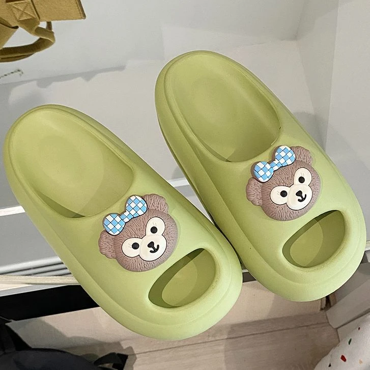 网红EVA爆款达菲熊踩屎感外出拖鞋女夏季厚底居家防滑不臭凉拖鞋