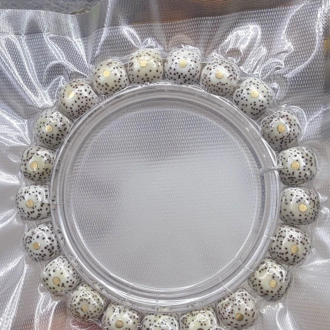 星月菩提手串 32王者原脂白星月菩提单圈11钉