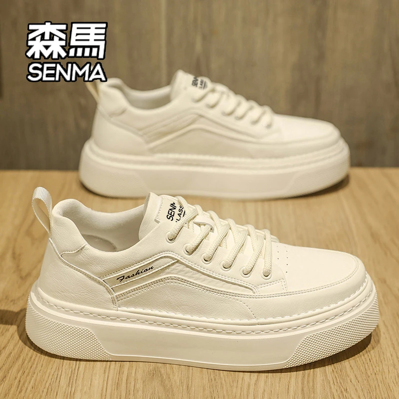 SENMA/森马男鞋夏季2025新款高级感英伦休闲板鞋厚底小白百搭潮鞋