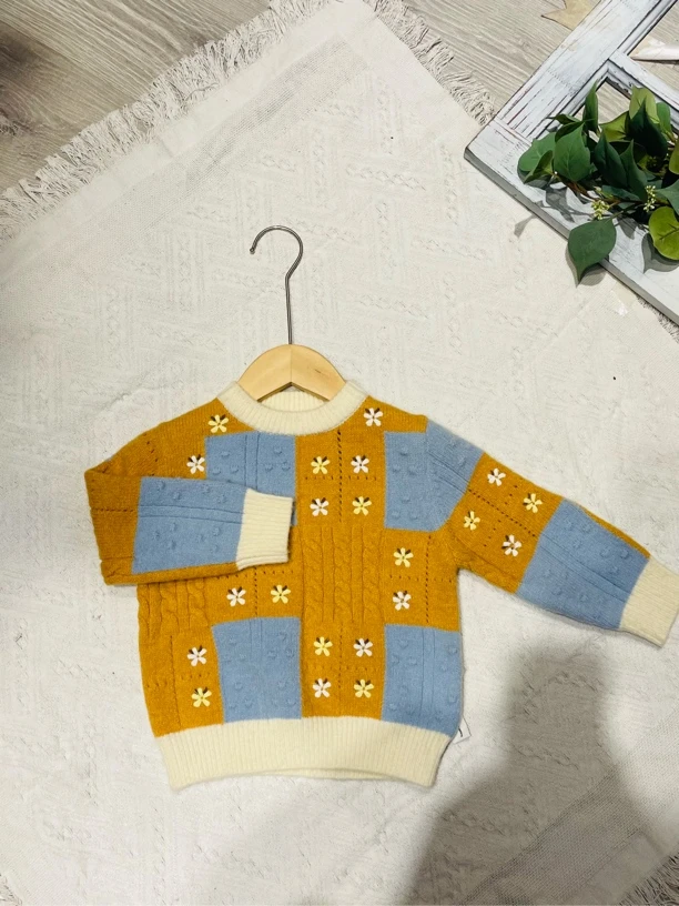 TKYY6213绣花毛衣D【80-120】（非质量不退换）