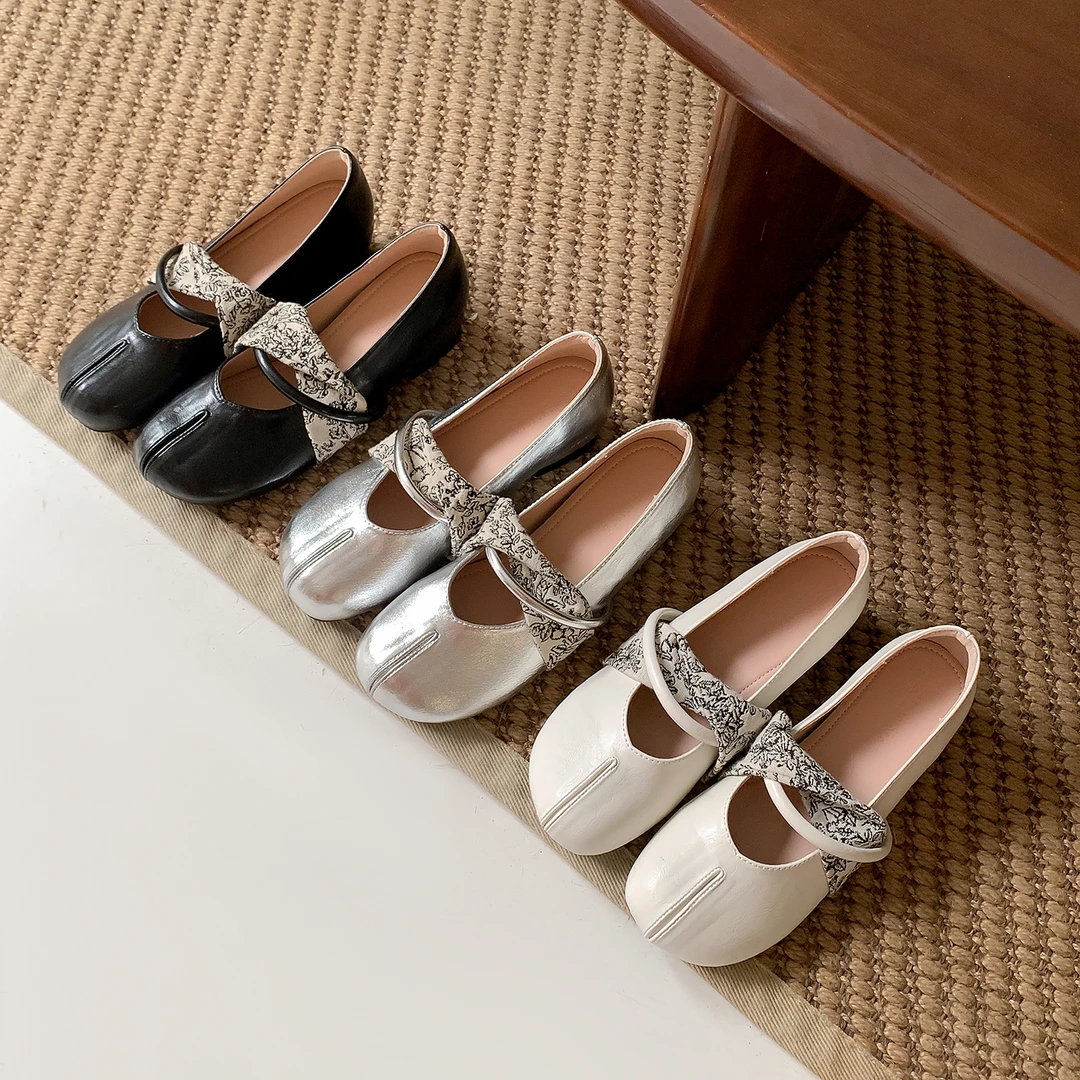 5cm内增高浅口时尚百搭单鞋圆头新款学院风增高软底芭蕾风玛丽珍