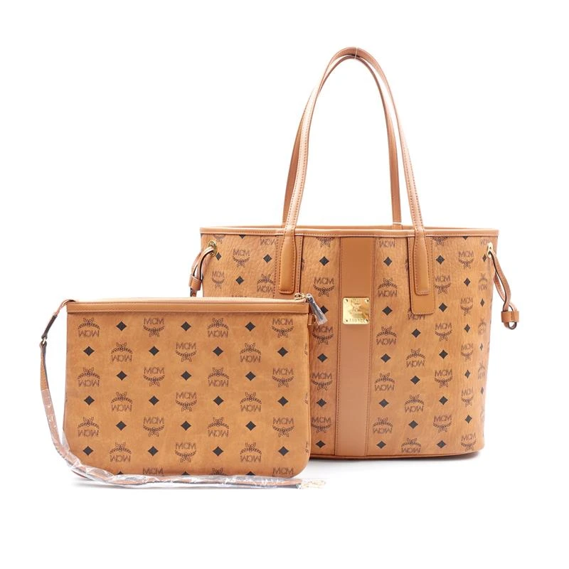 未使用 MCM 新款子母托特包中号干邑色/LZ00356
