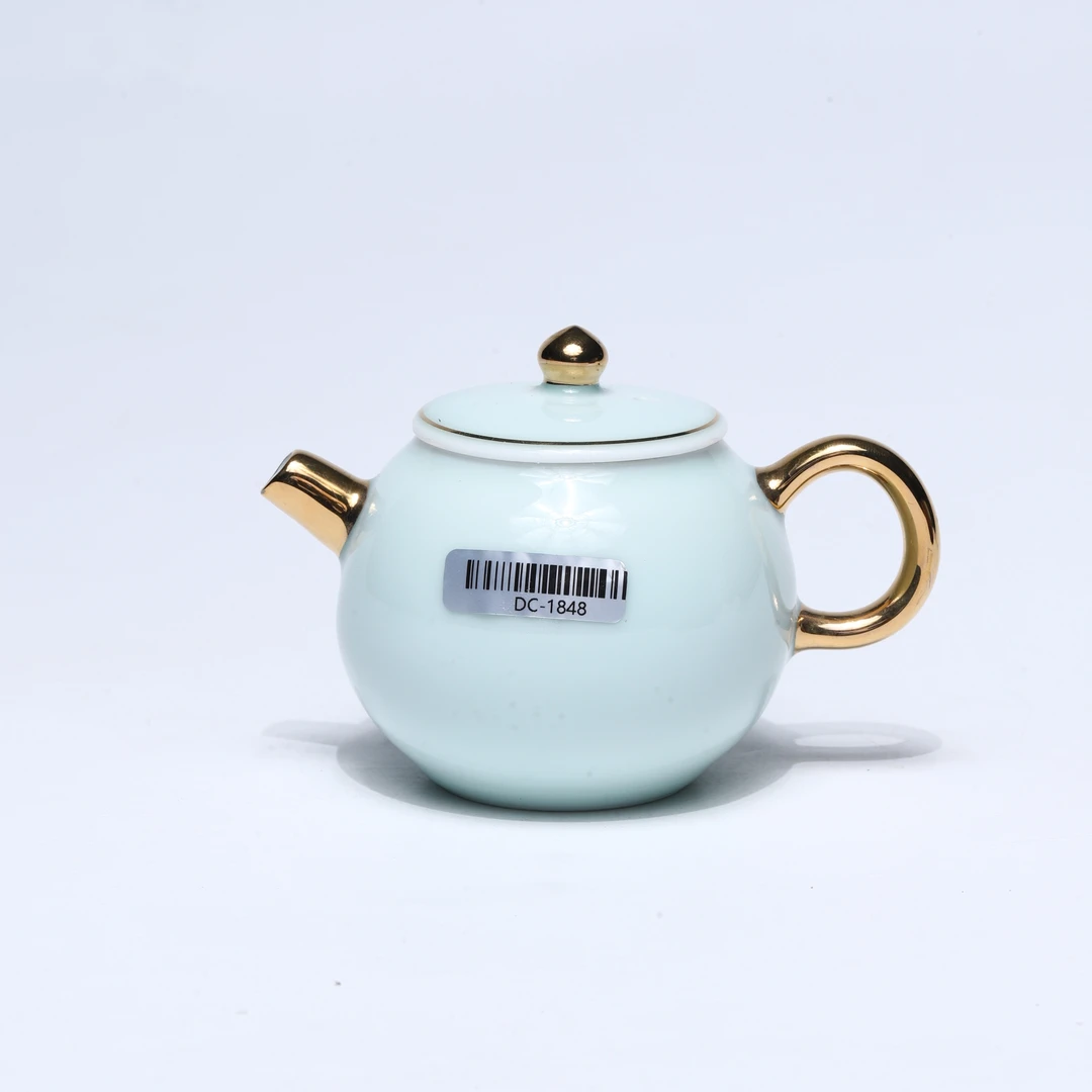 【非遗茶空间】青瓷描金茶壶 DC-1848 中式茶具茶器