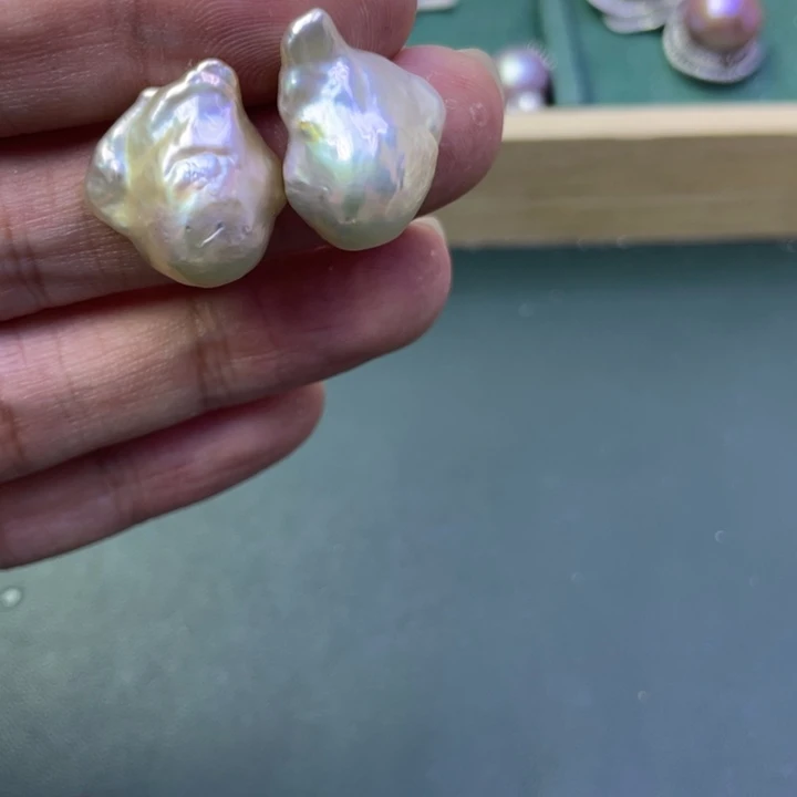 淡水珍珠耳饰银S925镶嵌