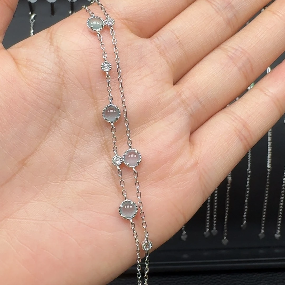 翡翠银S925镶嵌手链