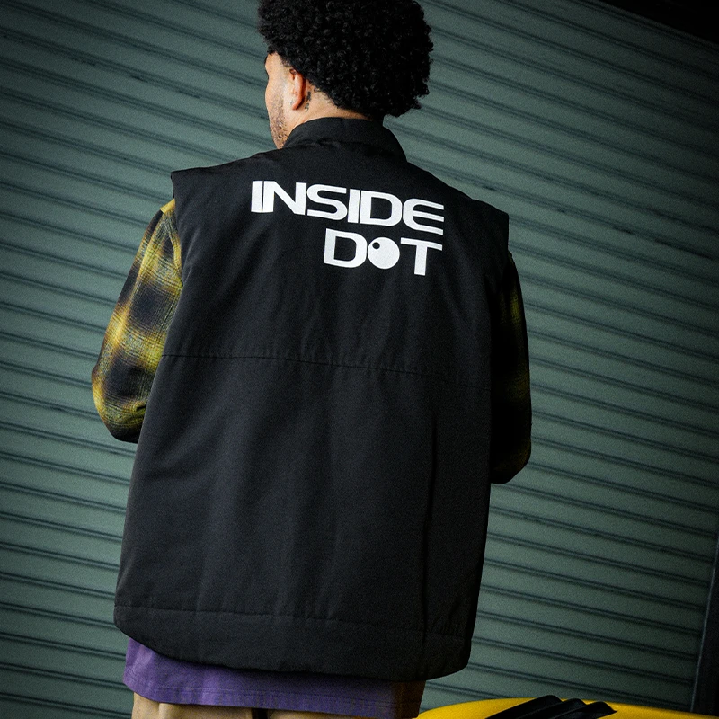 INSIDEDOT 马甲背心男加厚保暖冬季外穿立领马夹情侣潮牌外套棉服