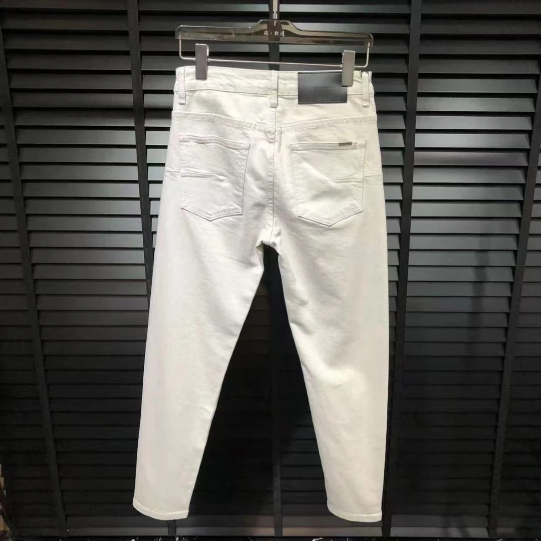 8047-早春新款欧货商务轻奢牛仔裤男士时尚百搭高弹力显瘦小脚裤