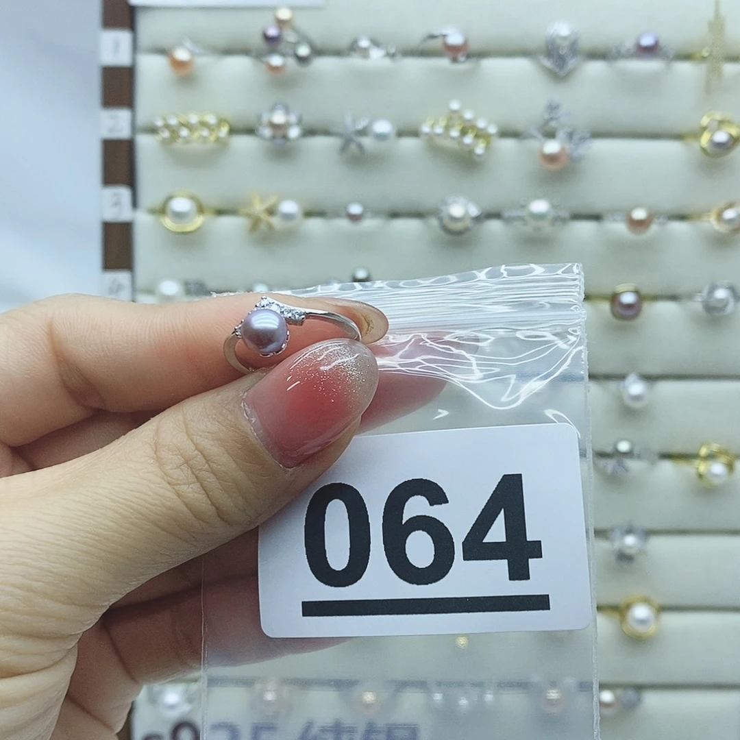 淡水珍珠戒指银S925镶嵌?****064