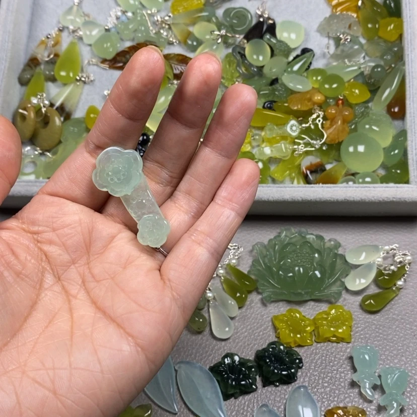【闪购商品】未镶嵌蛇纹石玉挂件耳饰耳环项链三****