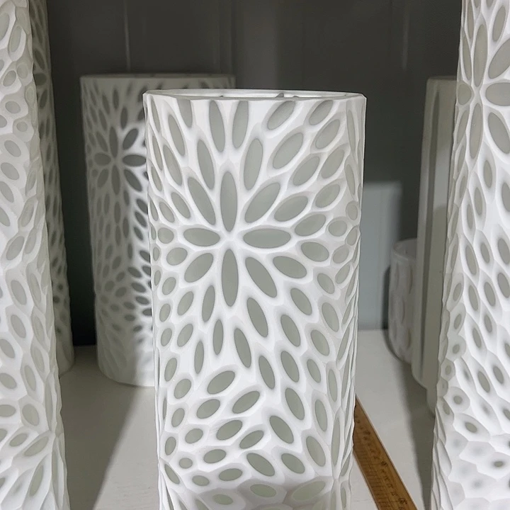 琉璃手工艺品白瓷磨刻花瓶花器高30口12