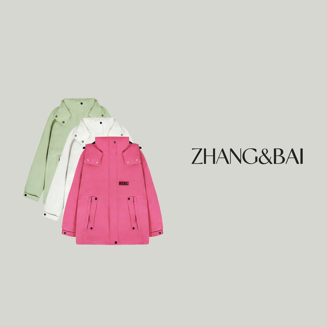 zhang&bai【首尔初雪】冬季加厚户外收腰连帽外套