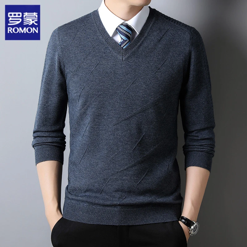 罗蒙2025秋冬男士加厚保暖毛衣中青年针织衫爸爸上衣男装针织衫男