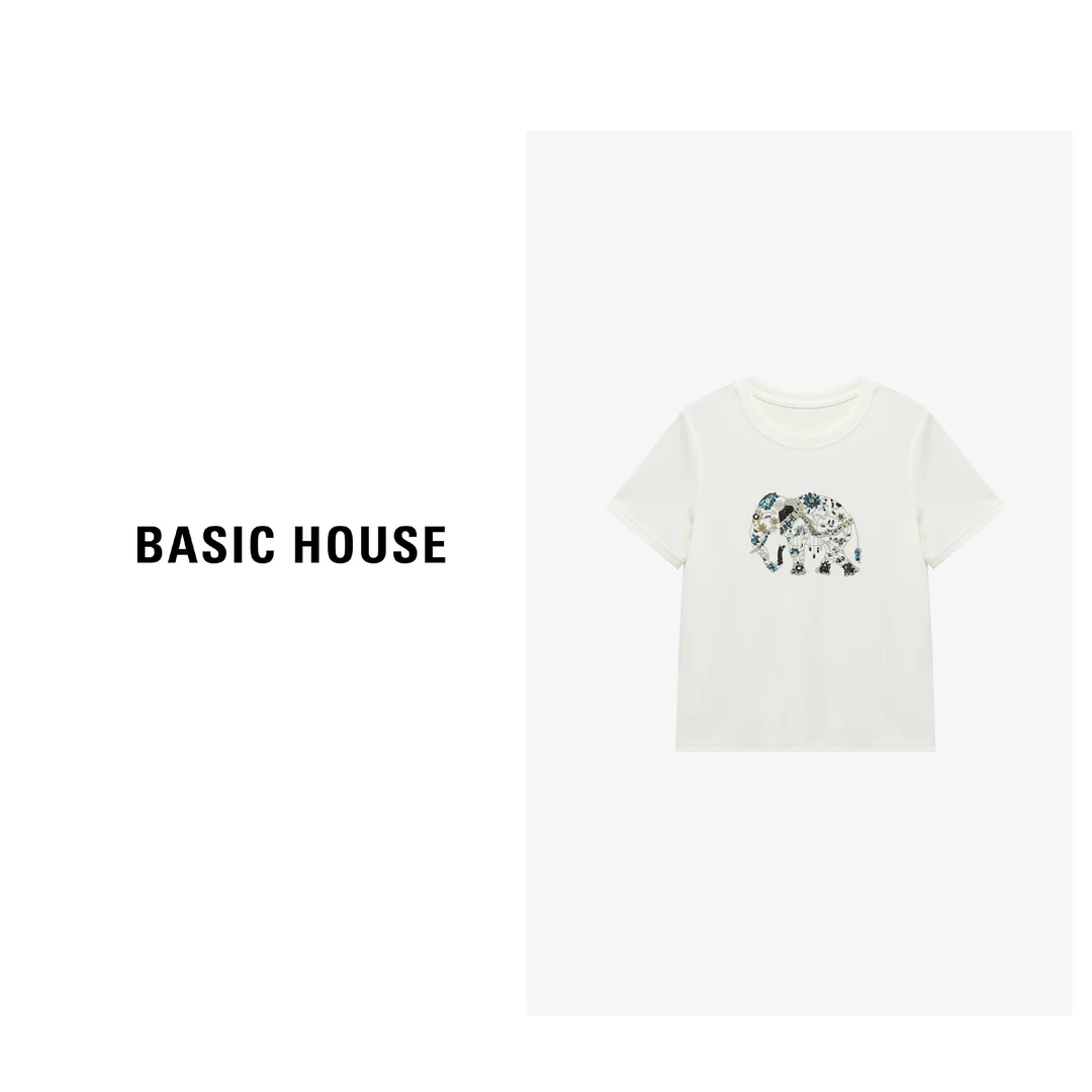 百家好知性洋气衣服女装时尚运动宽松简约休闲夏季T恤B0625H5J332