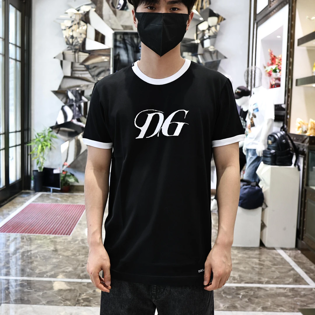 DG 胶印LOGO熊猫色拼接 短袖