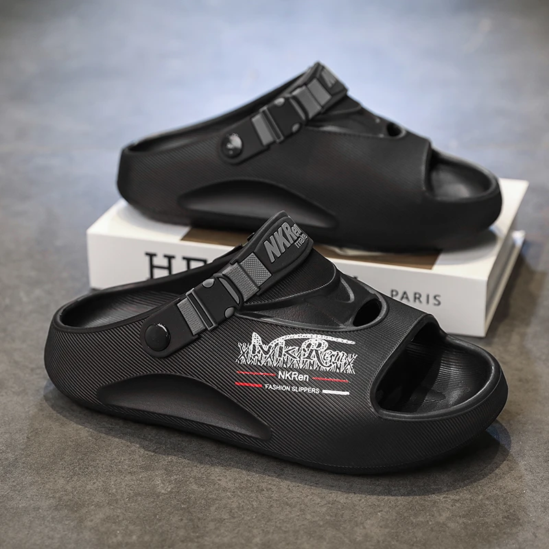 凉拖男2025新款潮流外穿男士拖鞋厚底踩屎感夏季户外防滑软底沙滩