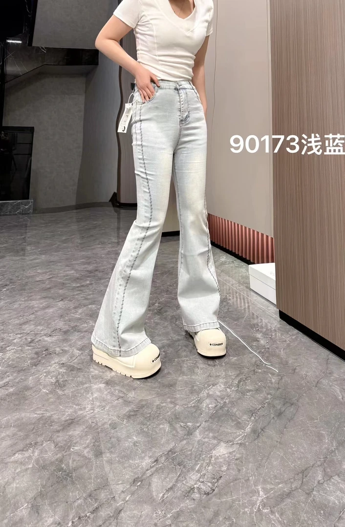 洋气侧压线微辣大码牛仔裤90173