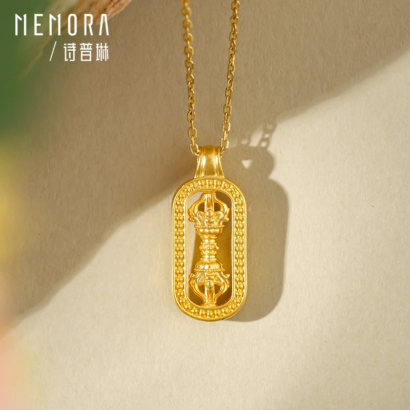 【金刚杵】黄金吊坠足金项链网红同款