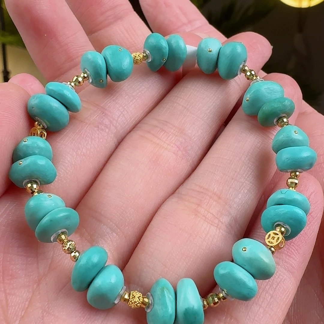 绿松石珠宝奇石18K金镶嵌