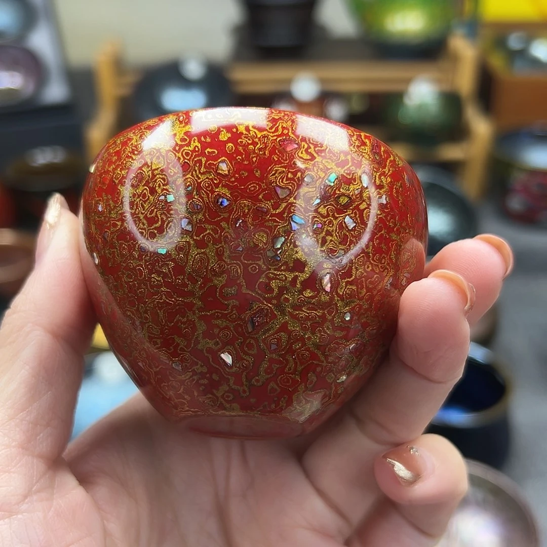 茶盏大漆鹧鸪波体