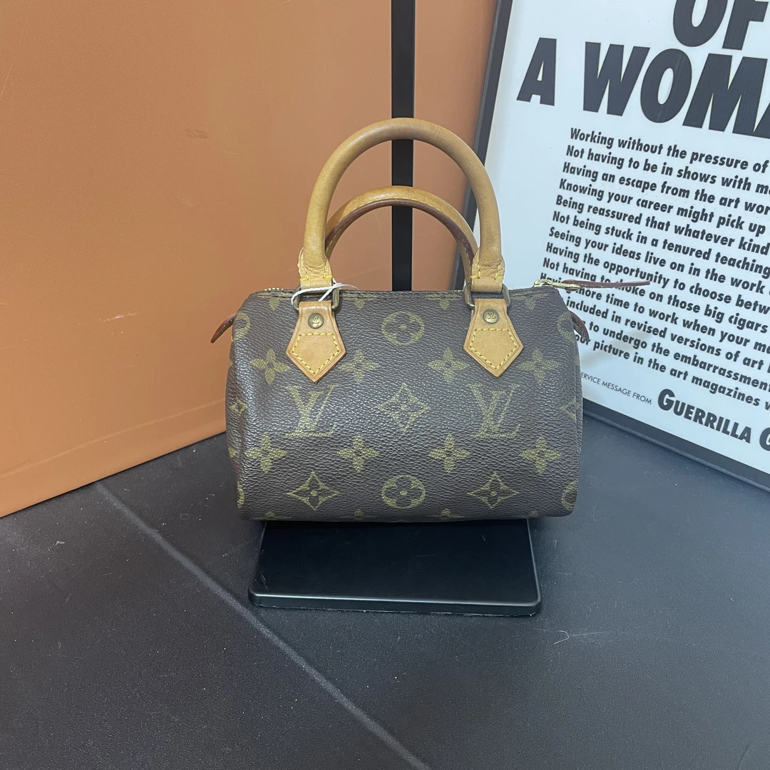 95新 LouisVuitton/路易威登 LV老花斜挎包/路易威登mini波士顿