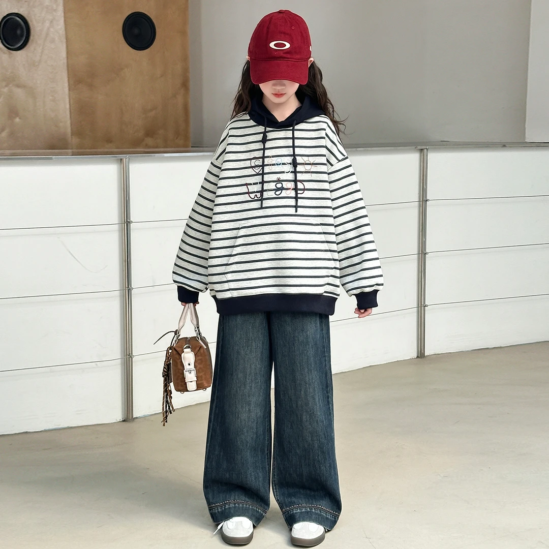 简约潮牌店铺儿童服装2025年新款衣服女童装秋装套装6-12岁高级感