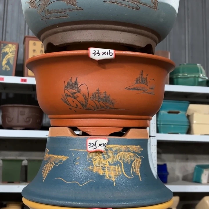 紫砂花盆     100-4。