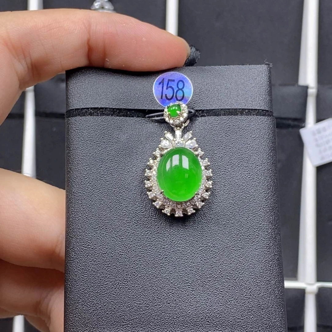 翡翠银S925镶嵌颈饰