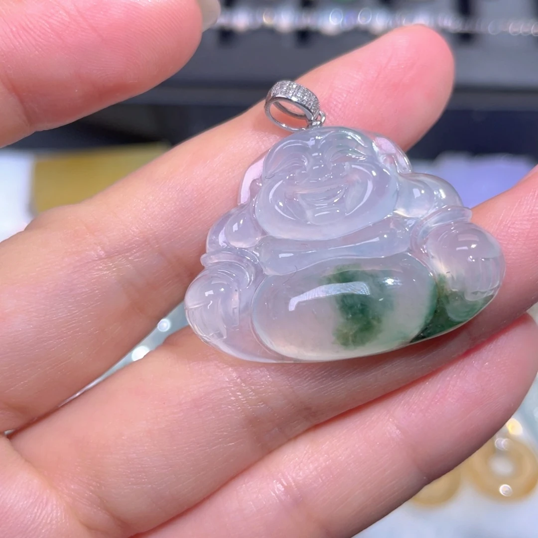 颈饰18K金镶嵌翡翠翡翠