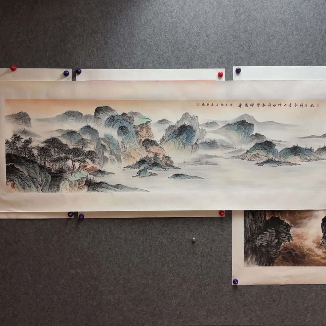 星***石国画国画作品陆远华山水花鸟精品手绘