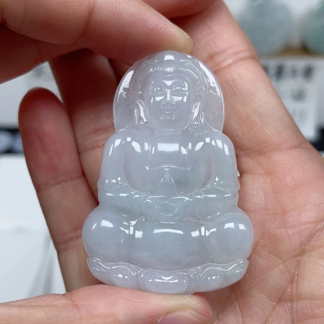 翡翠颈饰未镶嵌天然翡翠A货观音29号