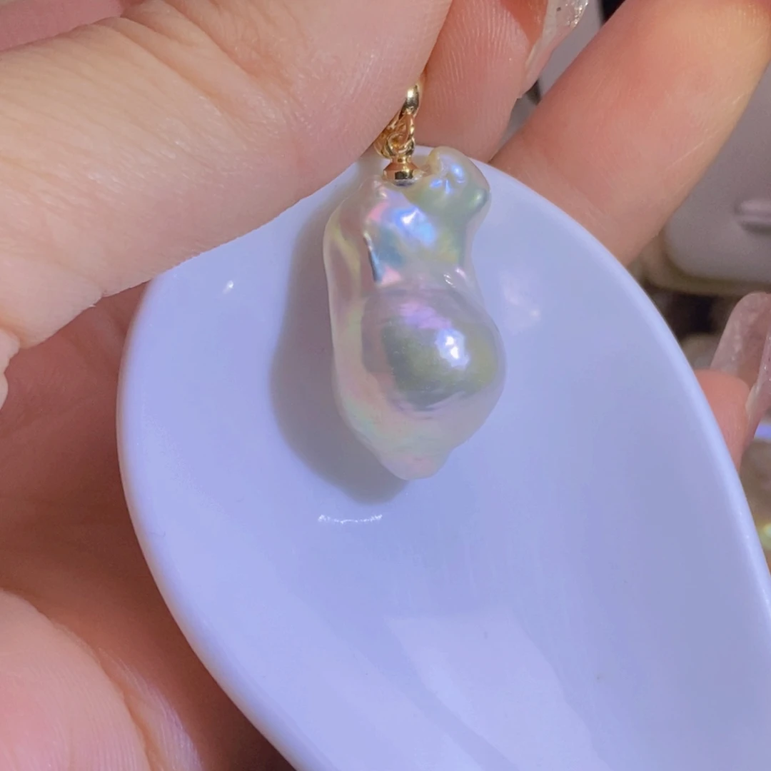 银S925镶嵌淡水珍珠天然淡水珍珠无染色无优化