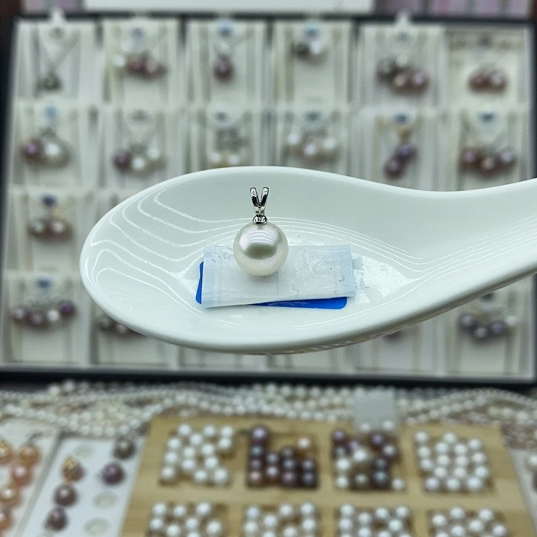 吊坠(不含链)银S925镶嵌淡水珍珠