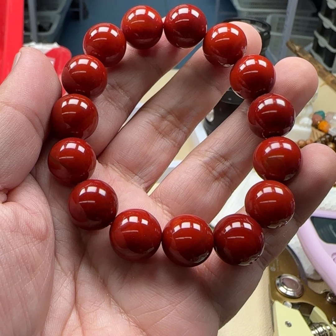 手链未镶嵌南红玛瑙红色927