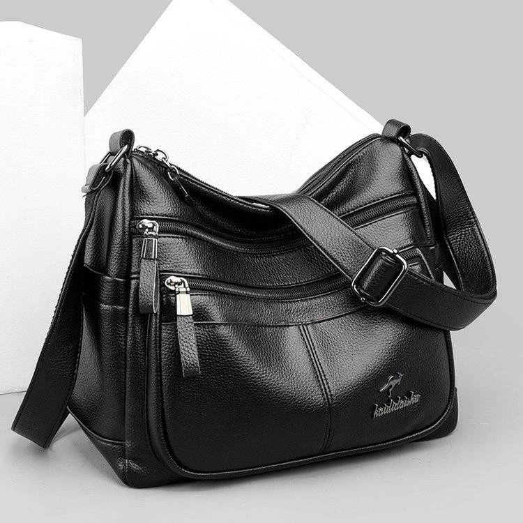 凯蒂袋鼠真皮女包斜挎包大容量2025新款婆婆包妈妈包单肩包软皮包