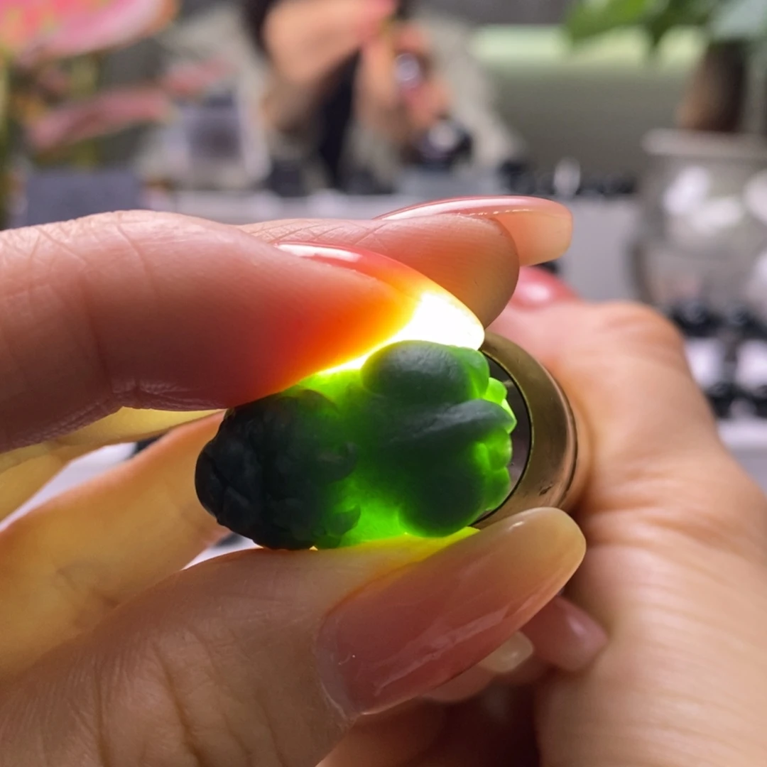 定制翡翠未镶嵌貔貅吊坠天然A货墨翠