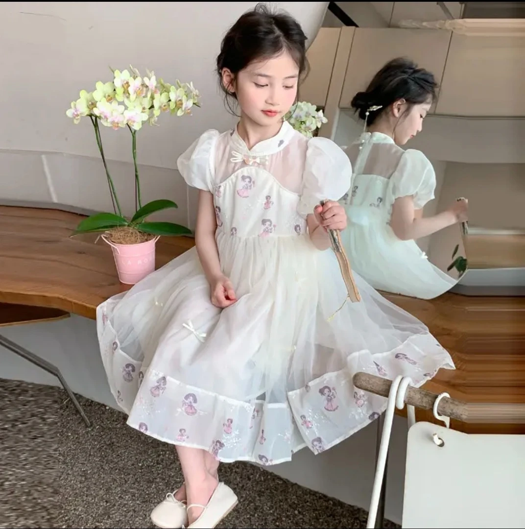 【5004石矶娘娘】女童夏季连衣裙仙女公主款式汉服甜美中国风复古