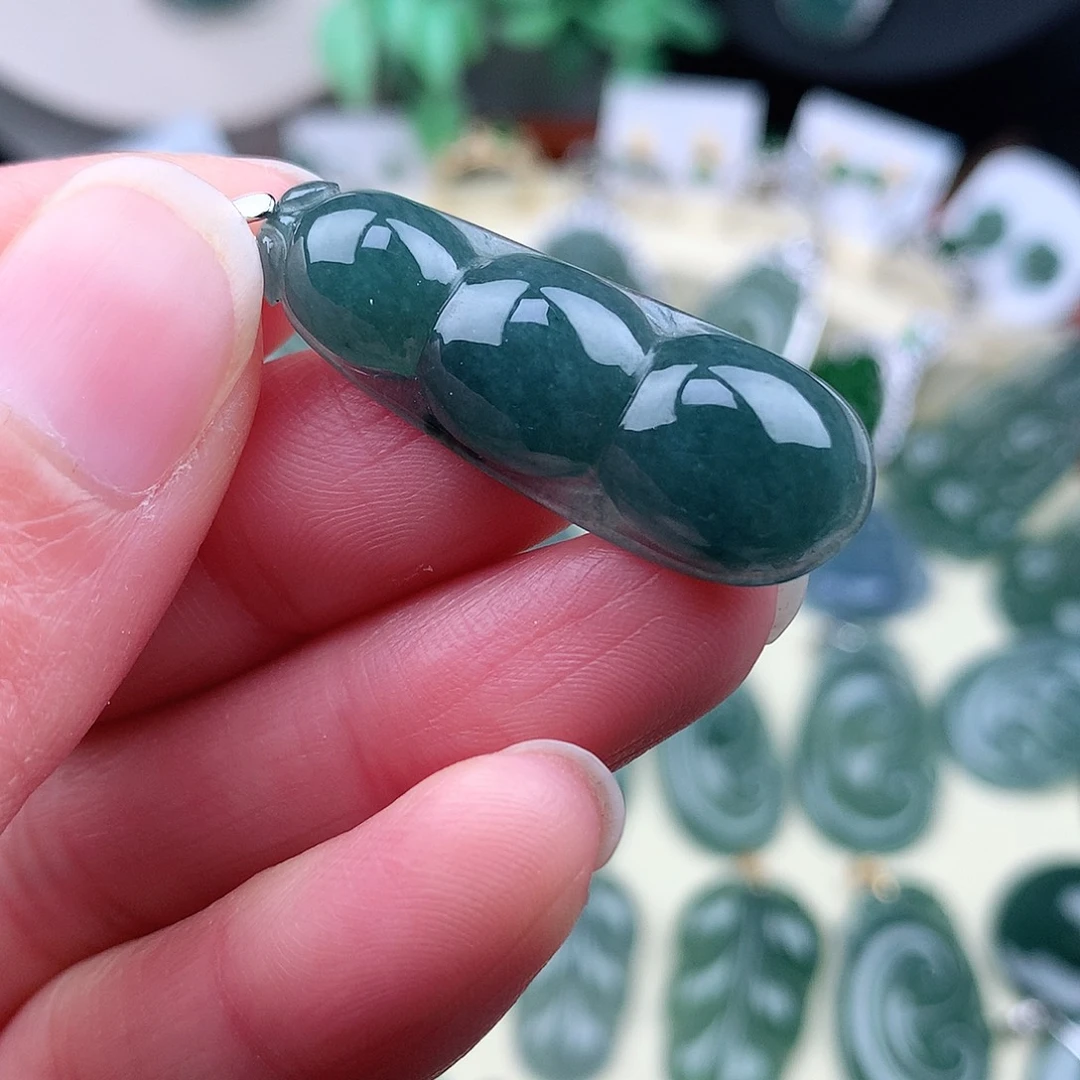 翡翠吊坠(不含链)银S925镶嵌吊坠