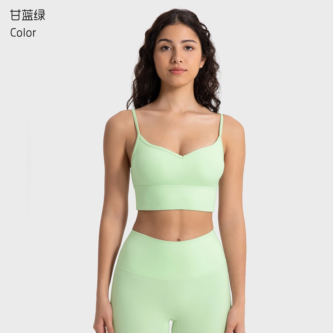 【V领女神】流瑜伽裸感背心运动显白女