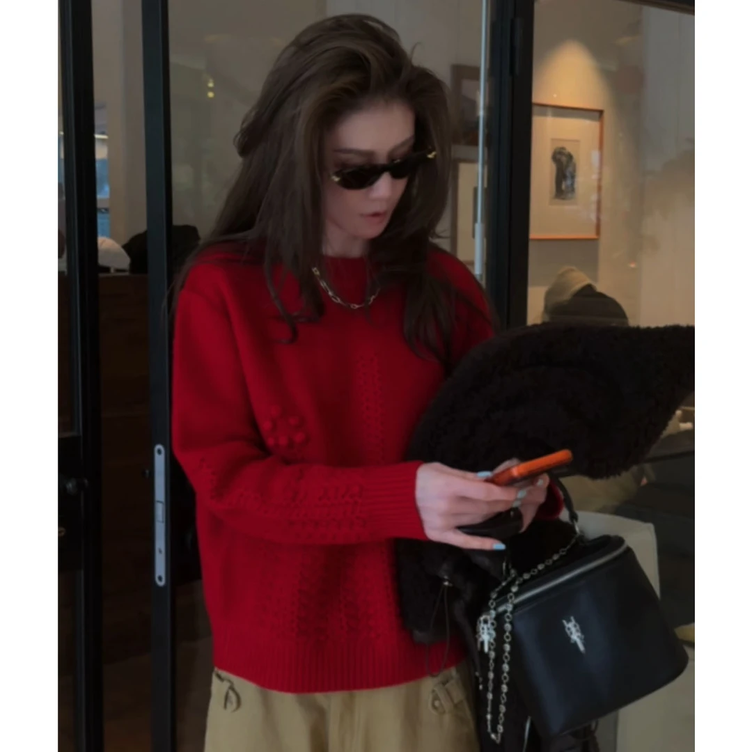 MMEKOR“新年毛衣”2025新款秋款活力常青藤百搭上衣 31108