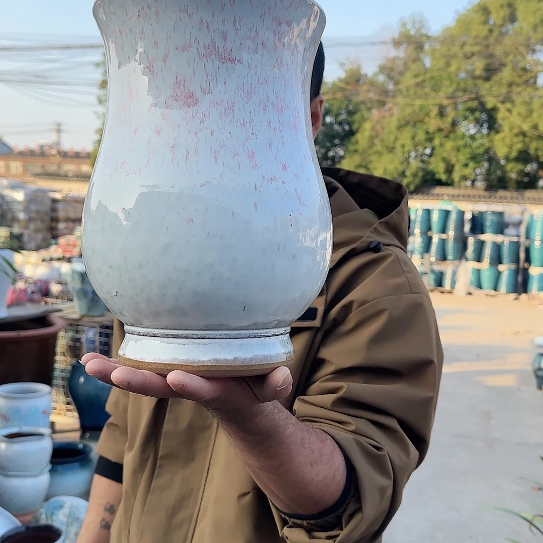 茶壶紫砂王嫂花盆1113-150高30口20