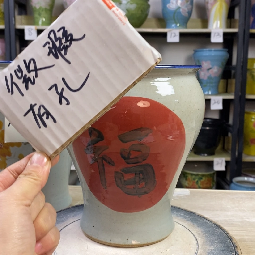 景德镇手工手绘陶瓷花盆